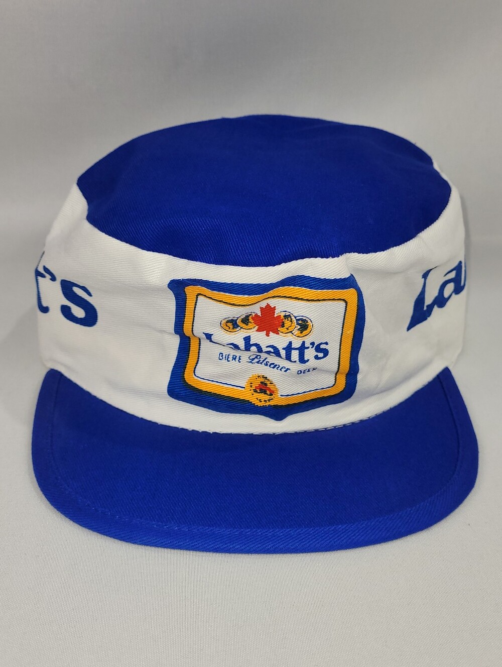 Labatt's Blue Beer Vintage 1980s Painters Hat Solid Back Truckers Cap